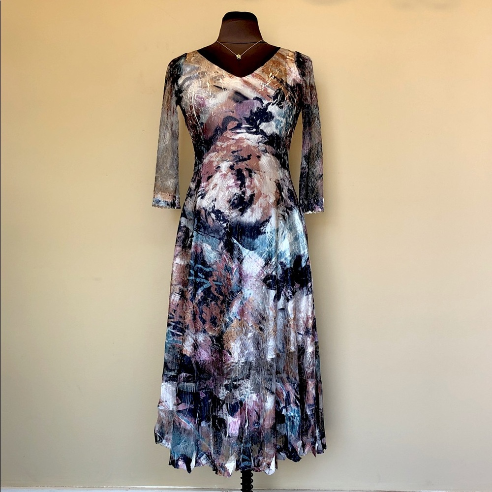 Komarov metallic colorful dress size M artsy